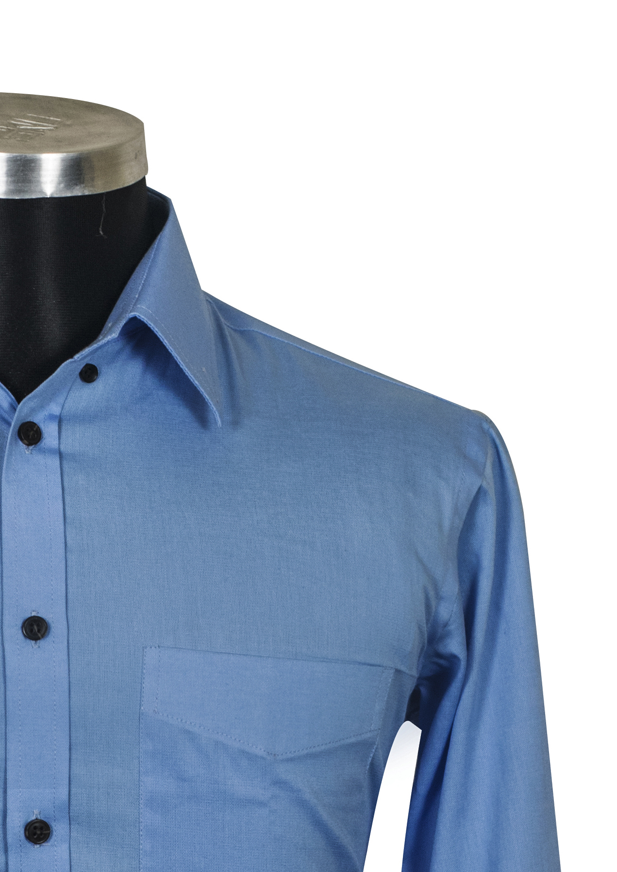 Herringbone Sky Color 60s Mod Shirt Long Sleeve