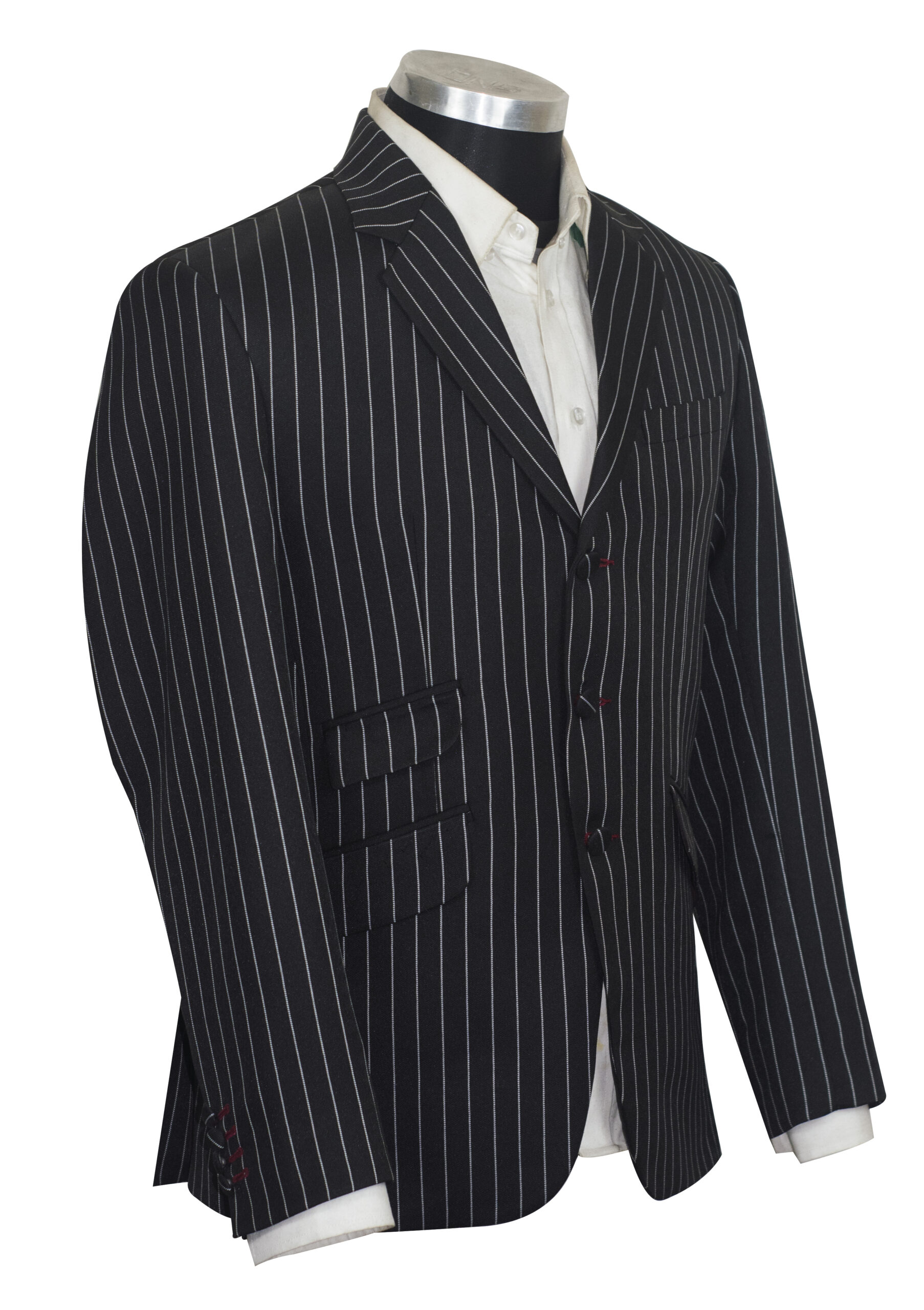 Striped Suit | Vintage Style White in Black Pinstripe Mod Suits