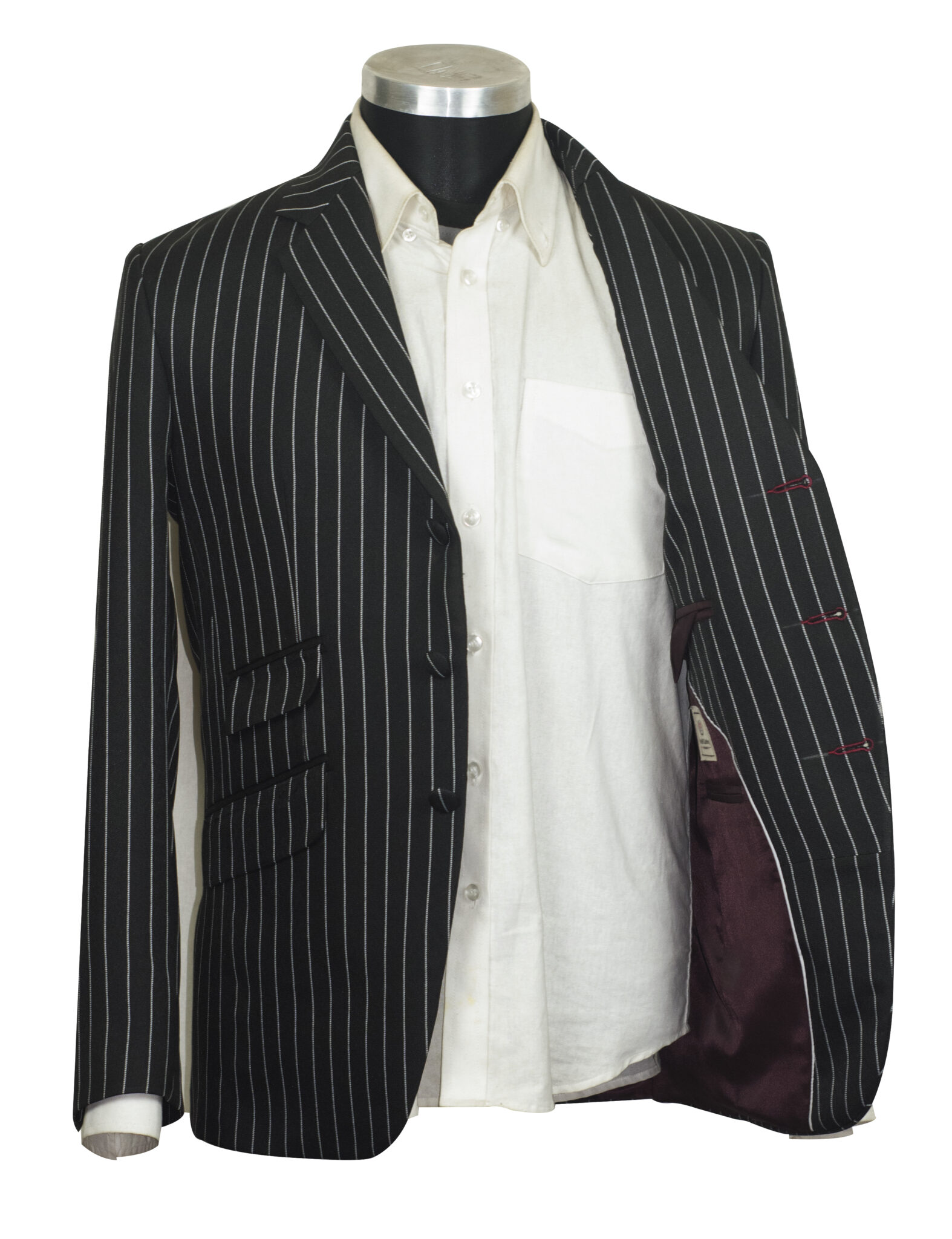 Striped Suit Vintage Style White In Black Pinstripe Mod Suits